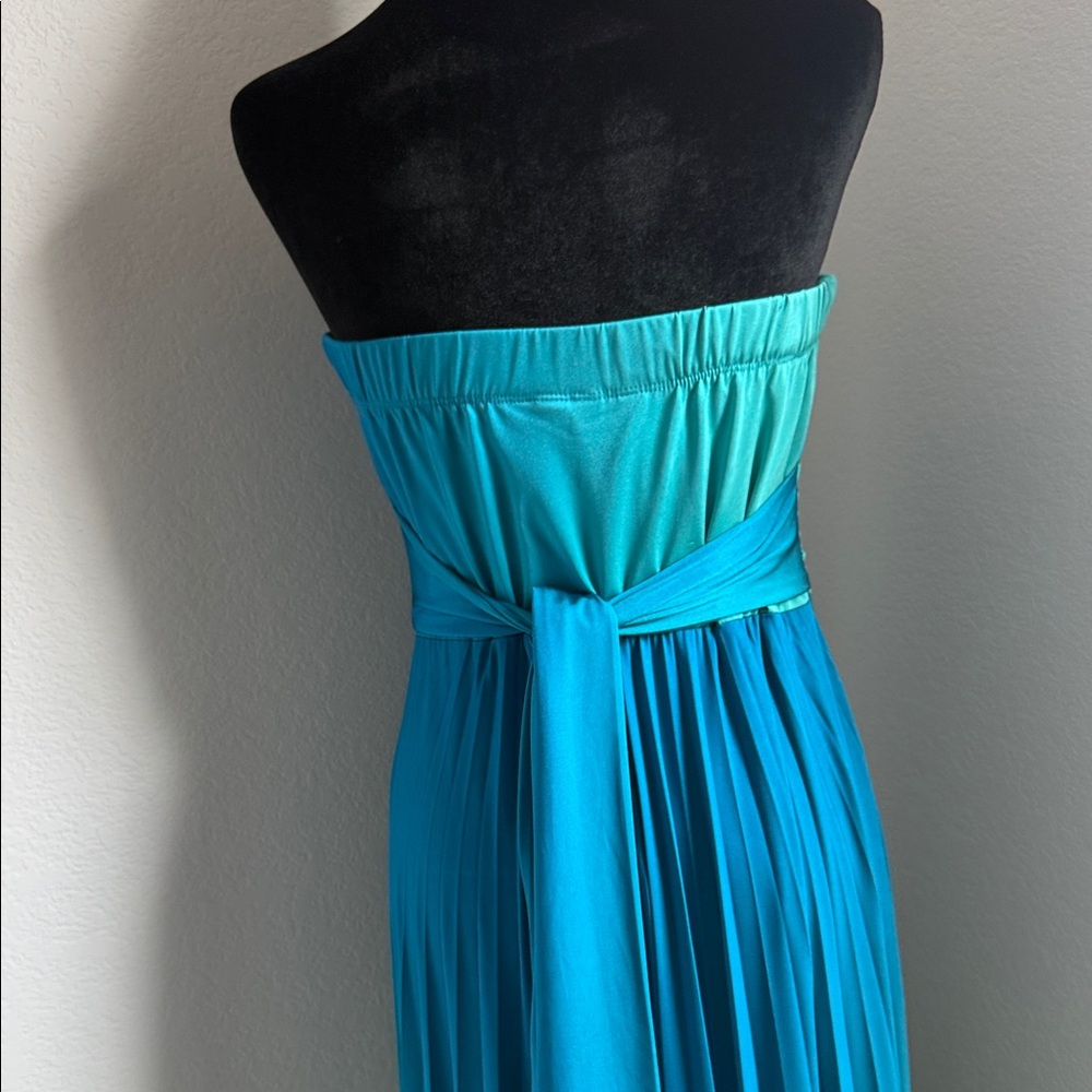 Speechless Strapless Teal Maxi Dress - Picture 10 of 16